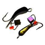 Мормышка Вольфрамовая Владимирская "Чёртик с подвесным кубиком хамелеон" - 4 мм - 0,4 г - Арт.580