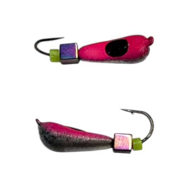 Мормышка Вольфрамовая "Латышка" Грушка - С кубиком хамелеон - МК1063