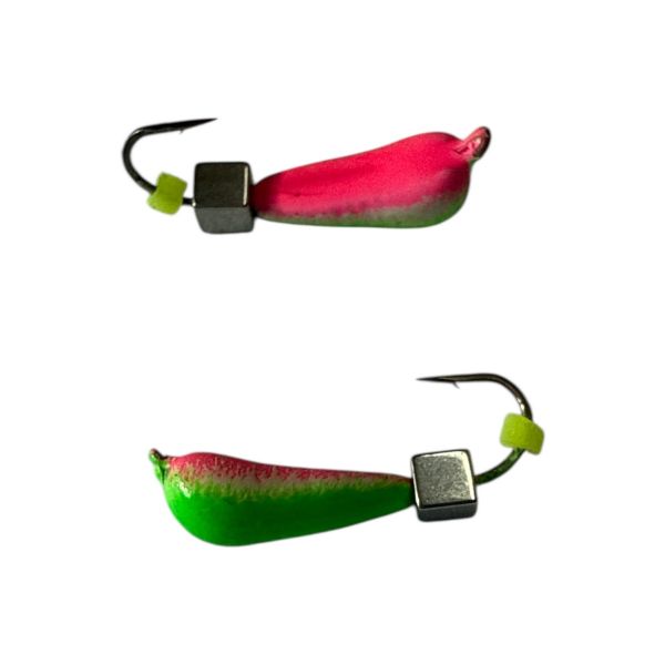 Мормышка Вольфрамовая "Латышка" Грушка - С кубиком серебро - МК1036