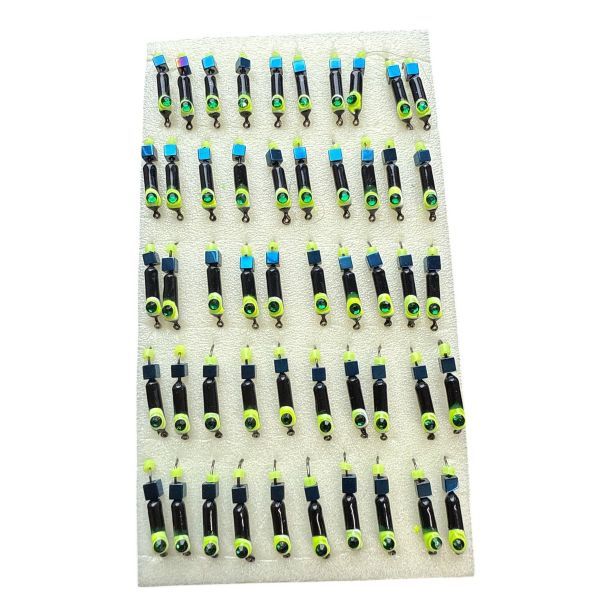 Мормишка Вольфрамова "Латишка" Гвоздик - Котяче око з кубиком блакитний - 0,5 г - МК1049