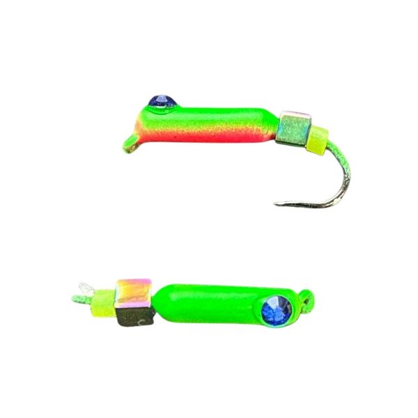 Мормышка Вольфрамовая "Латышка" Гвоздик - Кошачий глаз с кубиком хамелеон - 0,5 г - МК1047