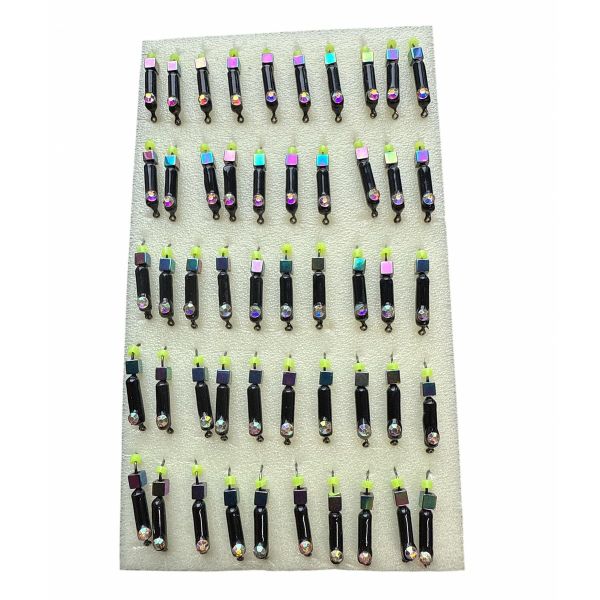 Мормышка Вольфрамовая "Латышка" Гвоздик - Кошачий глаз с кубиком хамелеон - 0,5 г - МК1048