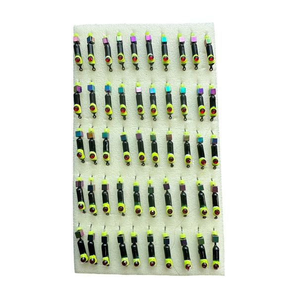 Мормышка Вольфрамовая "Латышка" Гвоздик - Кошачий глаз с кубиком хамелеон - 0,5 г - МК1110