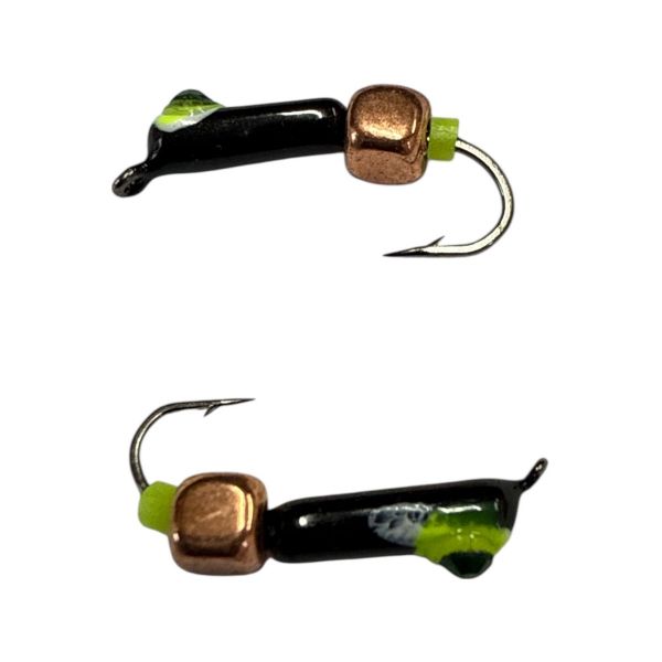 Мормышка Вольфрамовая "Латышка" Гвоздик - Кошачий глаз с кубиком медь - 0,5 г - МК1069