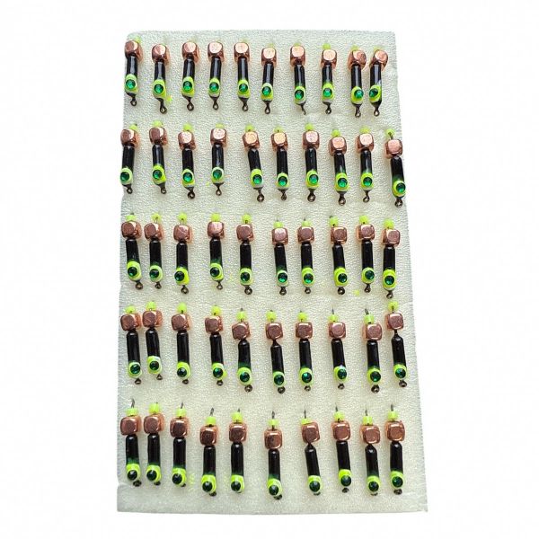 Мормышка Вольфрамовая "Латышка" Гвоздик - Кошачий глаз с кубиком медь - 0,5 г - МК1069