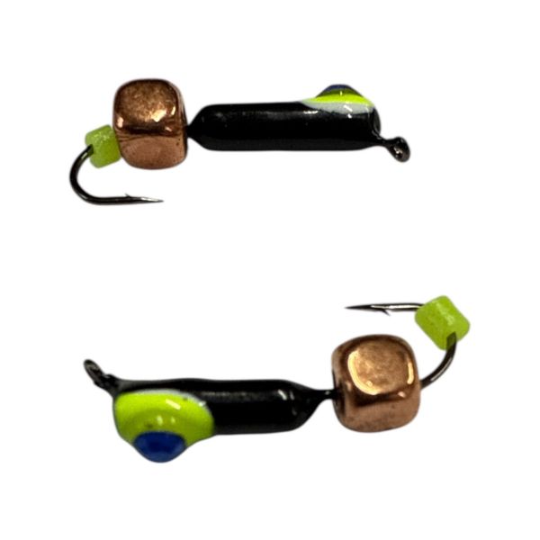 Мормышка Вольфрамовая "Латышка" Гвоздик - Кошачий глаз с кубиком медь - 0,5 г - МК1071