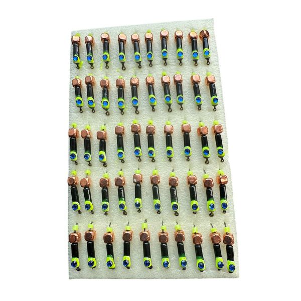 Мормишка Вольфрамова "Латишка" Гвоздик - Котяче око з кубиком мідь - 0,5 г - МК1105