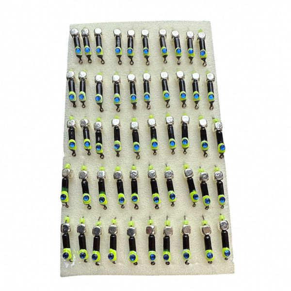 Мормишка Вольфрамова "Латишка" Гвоздик - Котяче око з кубиком срібло - 0,5 г - МК1070