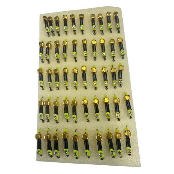 Мормишка Вольфрамова "Латишка" Гвоздик - Котяче око з кубиком золото - 0,5 г - МК1018