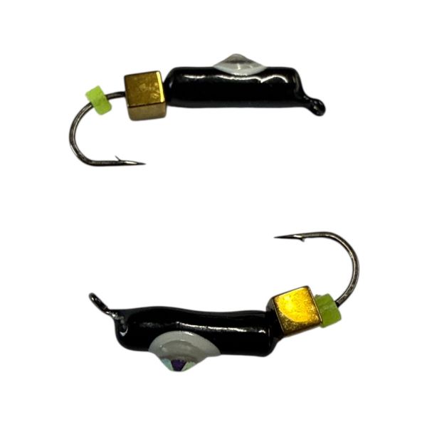 Мормышка Вольфрамовая "Латышка" Гвоздик - Кошачий глаз с кубиком золото - 0,5 г - МК1051