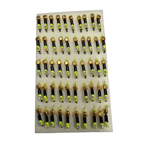 Мормишка Вольфрамова "Латишка" Гвоздик - Котяче око з кубиком золото - 0,5 г - МК1087