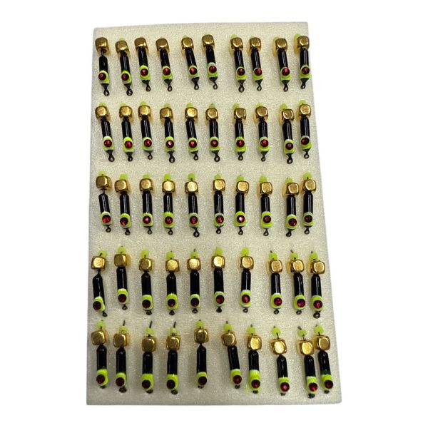 Мормишка Вольфрамова "Латишка" Гвоздик - Котяче око з кубиком золото - 0,5 г - МК1093