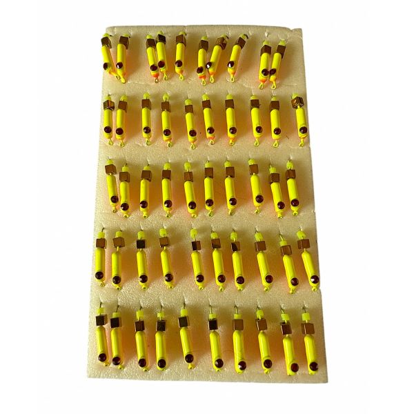 Мормишка Вольфрамова "Латишка" Гвоздик - Котяче око з кубиком золото - 0,5 г - МК1102