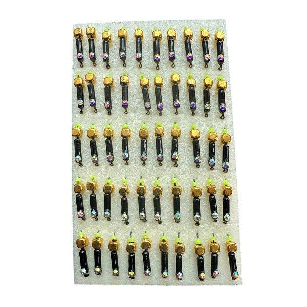 Мормишка Вольфрамова "Латишка" Гвоздик - Котяче око з кубиком золото - 0,5 г - МК1109