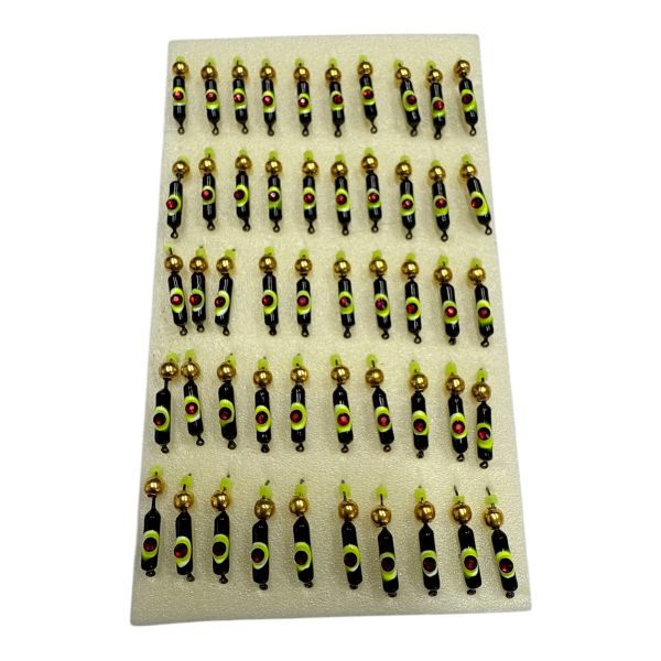 Мормышка Вольфрамовая "Латышка" Гвоздик - Кошачий глаз с шариком золото - 0,5 г - МК1068