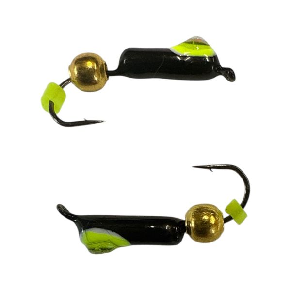 Мормышка Вольфрамовая "Латышка" Гвоздик - Кошачий глаз с шариком золото - 0,5 г - МК1114