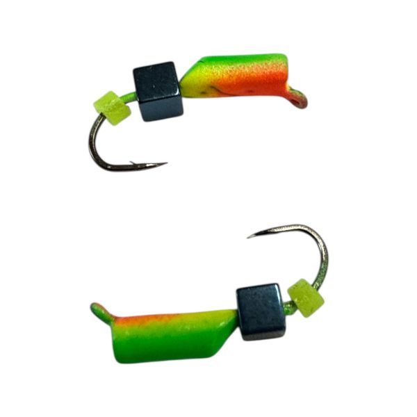 Мормышка Вольфрамовая "Латышка" Гвоздик - Мини с кубиком синий - 0,3 г - МК1084