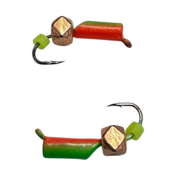 Мормышка Вольфрамовая "Латышка" Гвоздик - Мини с кубиком медь - 0,4 г - МК1042