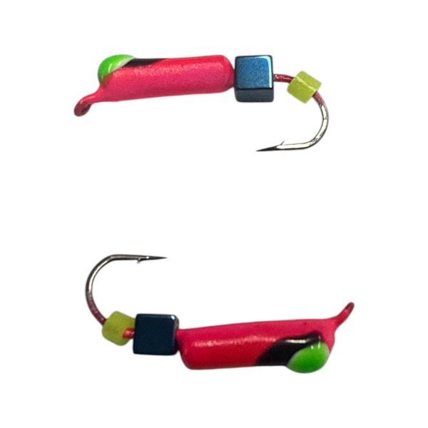 Мормышка Вольфрамовая "Латышка" Гвоздик - С кубиком голубой - 0,5 г - МК1057