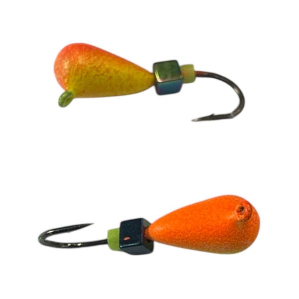 Мормышка Вольфрамовая "Латышка" Капля - С кубиком хамелеон - МК1033