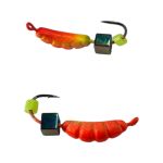 Мормышка Вольфрамовая "Латышка" Личинка опарыша - С кубиком хамелеон - Ø2,2 мм - 0,4 г - Красный - Латвия