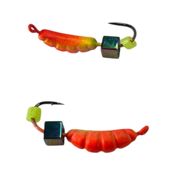 Мормишка Вольфрамова "Латишка" Личинка опариша - З кубиком хамелеон - Ø2,2 мм - 0,4 г - Червоний - Латвія