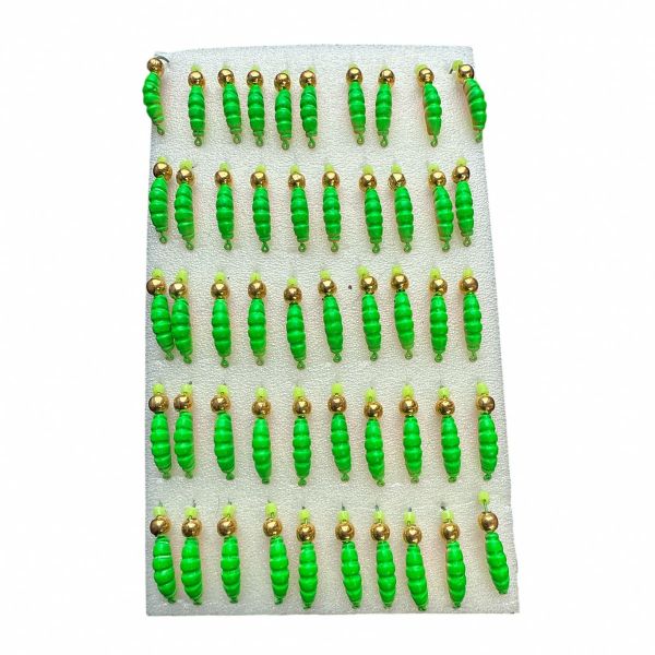 Мормышка Вольфрамовая "Латышка" Личинка опарыша - С шариком золото - МК1085