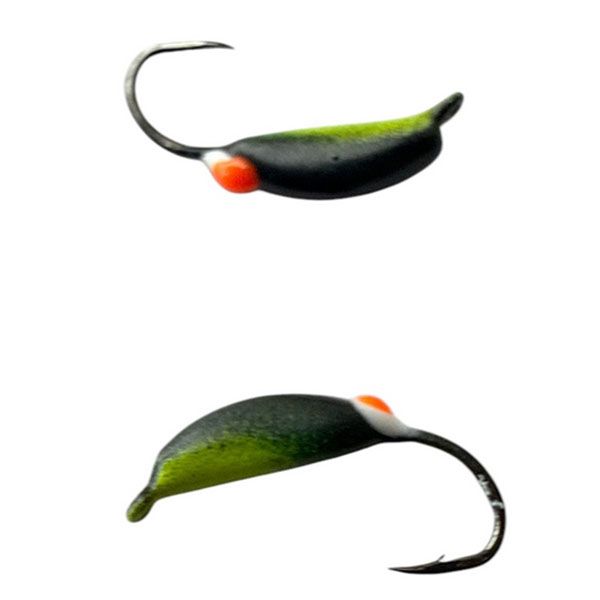 Мормишка Вольфрамова Володимирська Долька часнику - З червоною точкою - 2 мм - 0.3 г - Чорно-жовтий - Арт.601