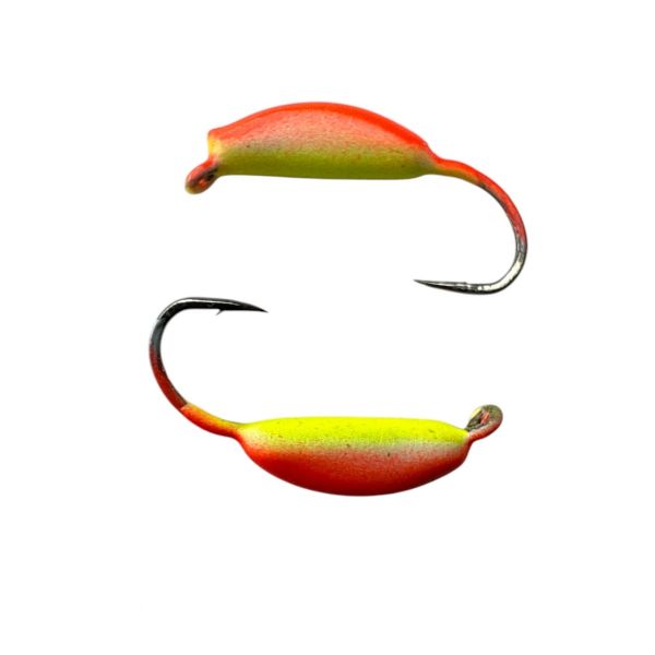 Мормишка Вольфрамова Володимирська Частка часнику - Фарбована - 2 мм - 0.3 г - Червоно-жовтий - Арт.638