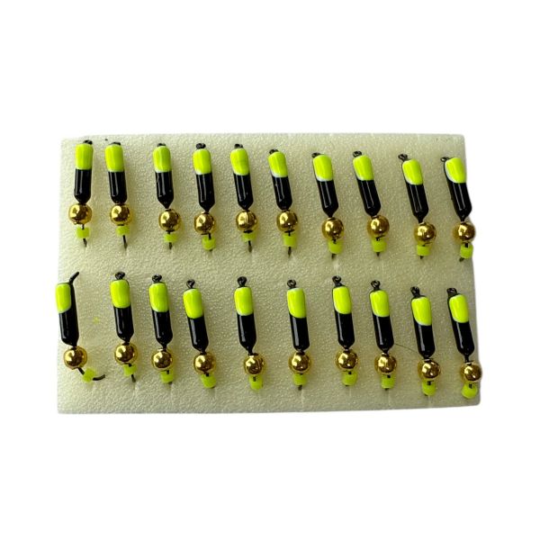 Мормишка Вольфрамова Володимирська "Гвоздик з кулькою" - Золото - 2 мм - 0,5 г - Чорно-жовтий - Арт.586