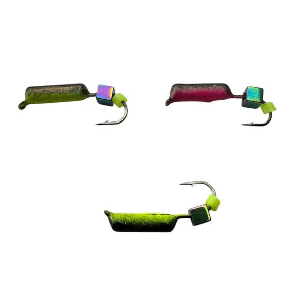 Мормишка Вольфрамова Володимирська Гвоздик - З кубиком хамелеон - 3 мм - 0.5 г - Чорно-червоно-жовтий - Арт.608