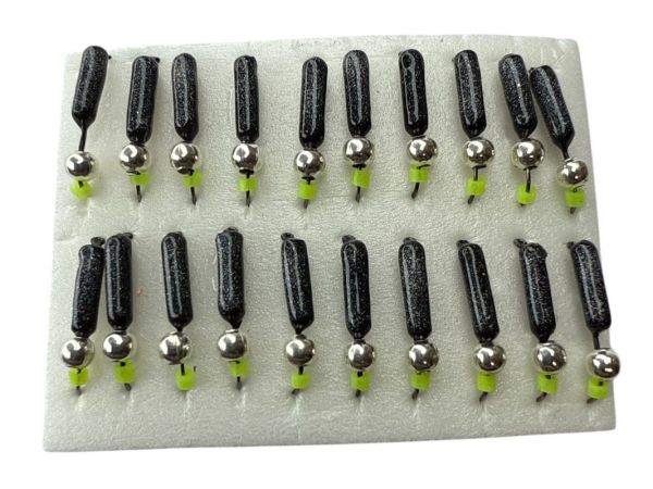 Мормишка Вольфрамова Володимирська Гвоздик - З кулькою срібло - 2 мм - 0.5 г - Чорний - Арт.635