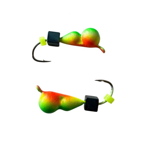 Мормишка Вольфрамова Володимирська Мураха - З кубиком хамелеон - 4 мм - 0.7 г - Зелено-жовтий з червоною точкою - Арт.619