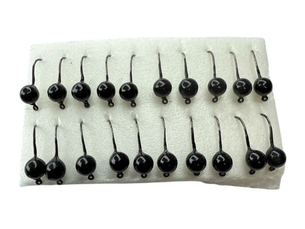 Мормышка Вольфрамовая Владимирская Шар Граненый с кембриком - Крашеный - 3 мм - 0.4 г - Чёрный - Арт.642