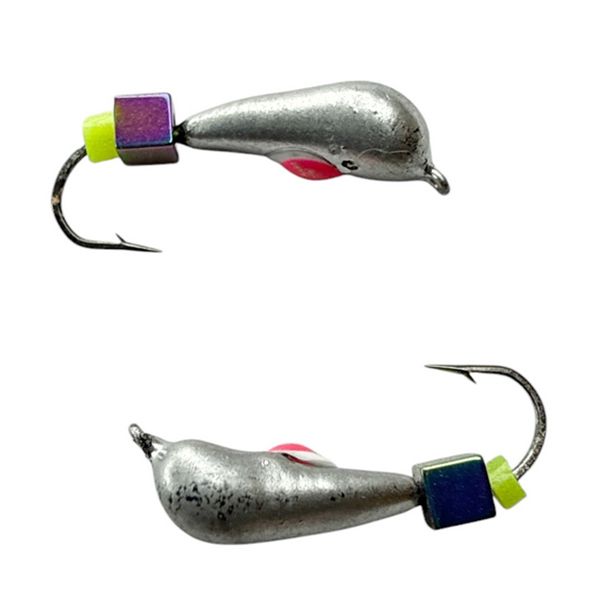 Мормишка Вольфрамова Володимирська "Уралочка" - З кубиком хамелеон - 3 мм - 0.7 г - Срібло з крапкою - Арт.587