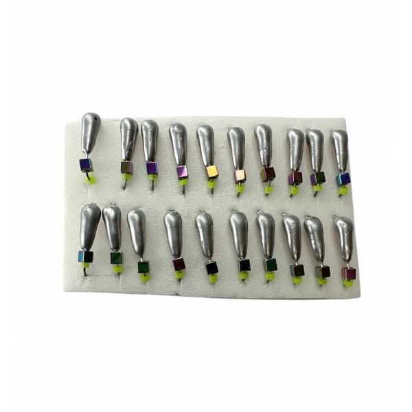 Мормишка Вольфрамова Володимирська "Уралочка" - З кубиком хамелеон - 3 мм - 0.7 г - Срібло з крапкою - Арт.587