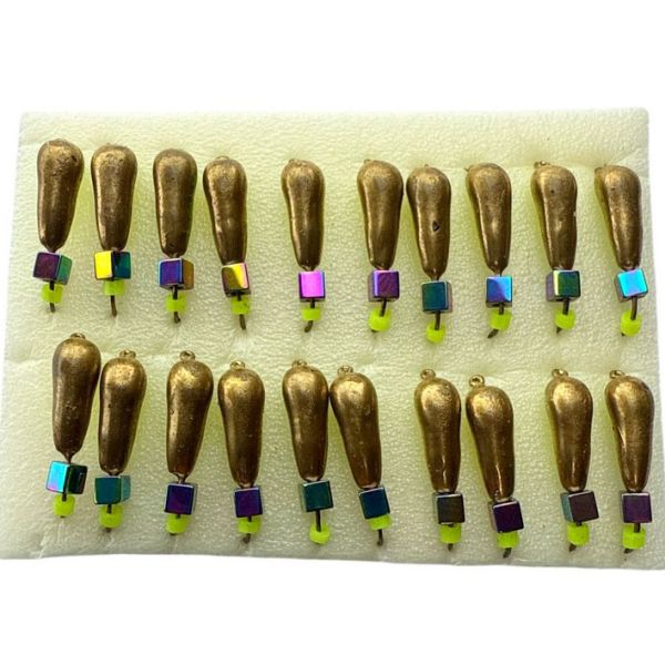 Мормишка Вольфрамова Володимирська Уралочка - З кубиком хамелеон - 4 мм - 0.7 г - Золото/Жовтий - Арт.614