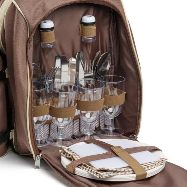 Набор для пикника Ranger YONOVO (Арт. RA 9956) - Коричневый - На 4 персоны