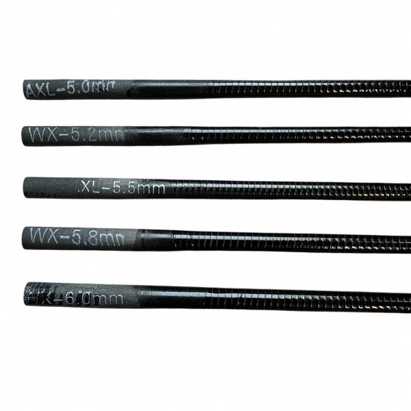 Набір хлистів пустотілих карбонових на вудку - Ø5/5,2/5,5/5,8/6 мм - Карбон - Китай - 50 шт/уп