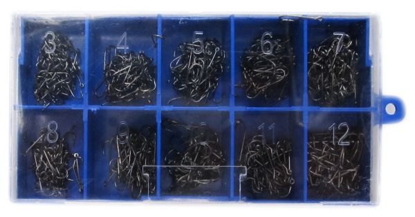 Набір гачків - Розміри 3-10 - 800 шт/уп - Чорний