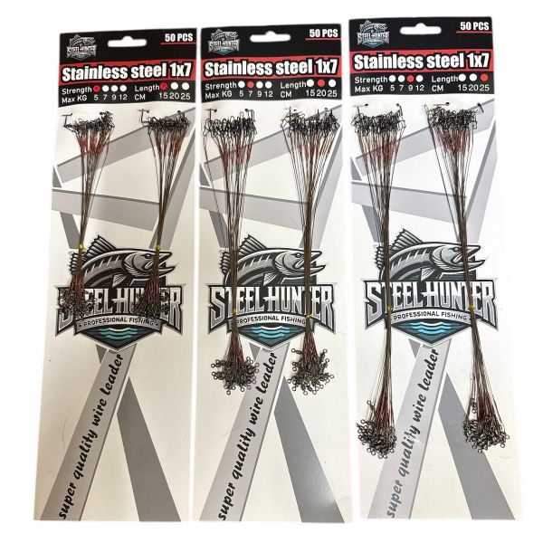 Набор поводков "Steel Hunter" Steinless steel - 20 см - Сталь - 50 шт/уп