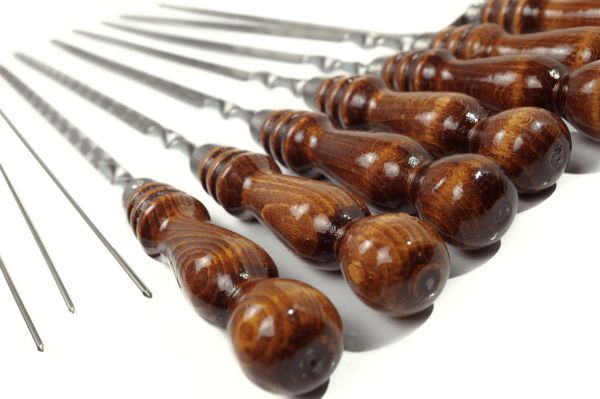 Набір шампурів з дерев'яними ручками + Спиці для овочів - У чохлі - Тип 2 - Кізляр