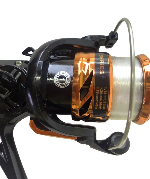 Набор Спиннингиста (спиннинг+катушка+ коробка с наживками) - Оранжевый