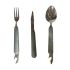 Набор туристический Traveler 3в1 (ложка, вилка, нож) - 8003 - Металический - Серый