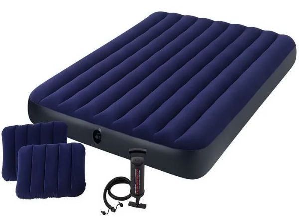 Надувной матрас Intex 64765 - С двумя подушками и насосом - Двуспальный
