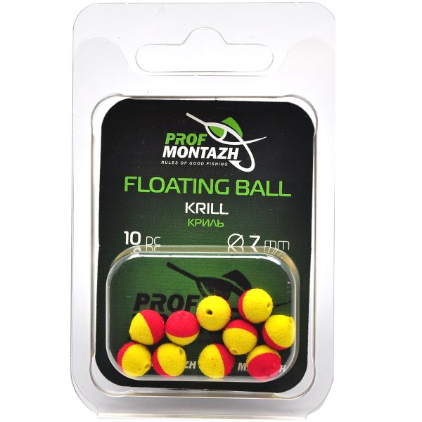 Насадка ароматизированная Проф Монтаж Floating Ball - Плавающая - Ø7 мм - Криль "Krill" - 10 шт/уп