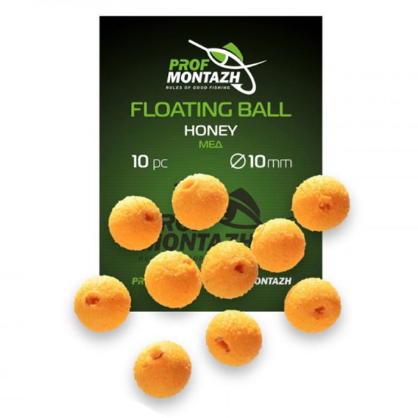 Насадка ароматизированная ПрофМонтаж Floating Ball - 10 мм - Плавающая - Мед (Honey) - 10 шт/уп