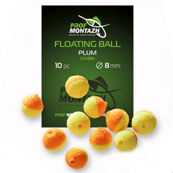 Насадка ароматизована ПрофМонтаж Floating Ball - 8 мм - Плаваюча - Слива (Plum) - 10 шт/уп