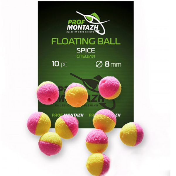 Насадка ароматизована ПрофМонтаж Floating Ball - 8 мм - Плаваюча - Спеції (Spice) - 10 шт/уп