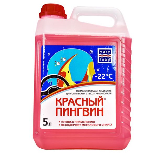 Незамерзающий стеклоомыватель для автомобиля до -22°C - ХАДО - "RED PENGUIN" (Красный пингвин) - Канистра (без лейки) 5 л